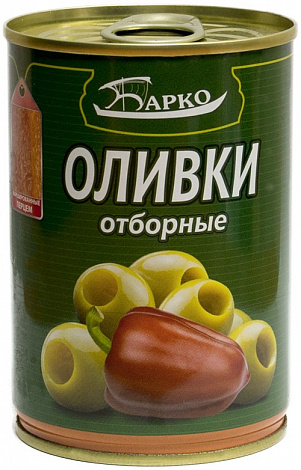Оливки фаршированные перцем БАРКО, 280 г