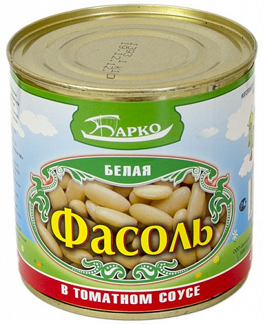 Фасоль белая БАРКО в томатном соусе, 400 г