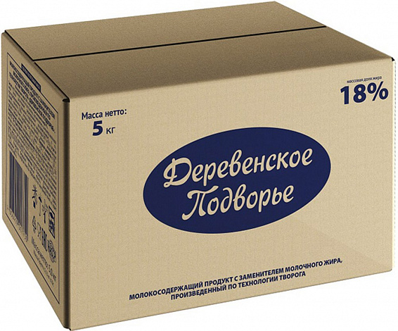 Творожный продукт Деревенское Подворье 18%, 5 кг