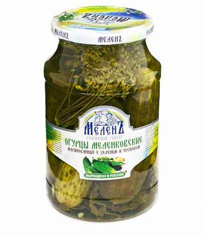 Огурцы маринованные Меленковские МЕЛЕНЪ, 900 г