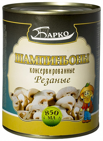 Шампиньоны резаные БАРКО, 850 мл